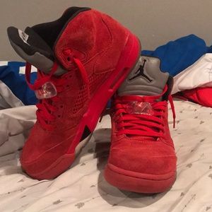 Jordan 5s red suede
